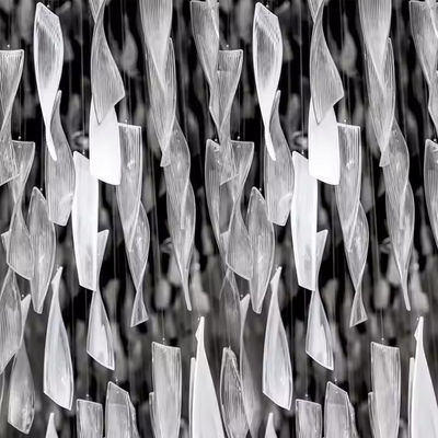 Custom Modern Leaf Glass Pendant Lights Villa Hotel Lobby Project Texture Twisted Clear Art Glass Chandeliers