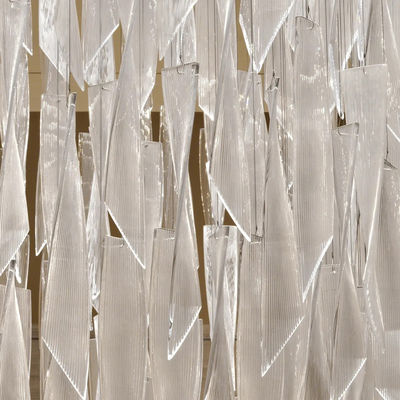 Custom Modern Leaf Glass Pendant Lights Villa Hotel Lobby Project Texture Twisted Clear Art Glass Chandeliers