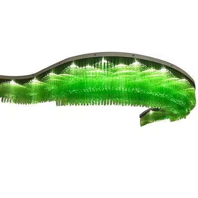 Fashionable Art Decor Green Glass Tube Chandelier For Restaurant Reception Hotel Rooms Custom Made And LED Light Source