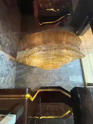 Sales Lobby Luxury Crystal Light Non-Standard Project Round LED Creative Art Chandelier With 50000 Hours Lifespan