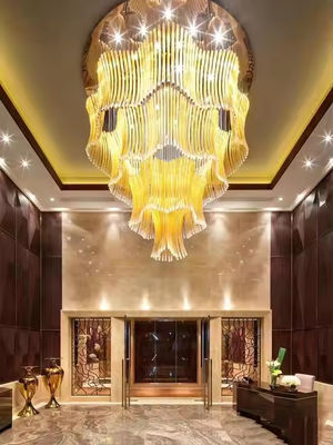 Sales Lobby Luxury Crystal Light Non-Standard Project Round LED Creative Art Chandelier With 50000 Hours Lifespan
