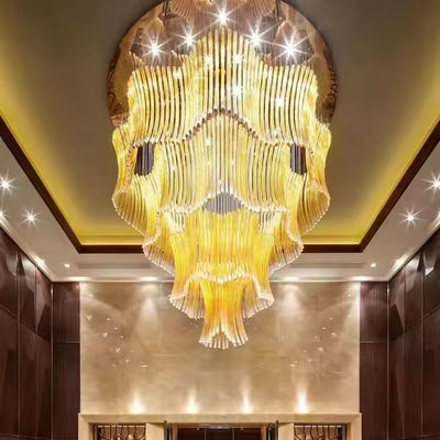 Sales Lobby Luxury Crystal Light Non-Standard Project Round LED Creative Art Chandelier With 50000 Hours Lifespan