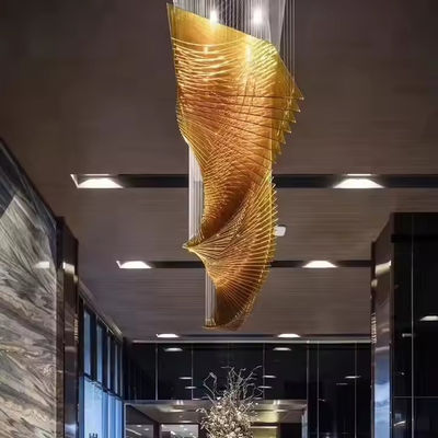 Non-standard Project Sandpan Lobby Light LED Chandelier For Luxury Tea Acrylic Lighting At Chandelier Hotel Sales Department
