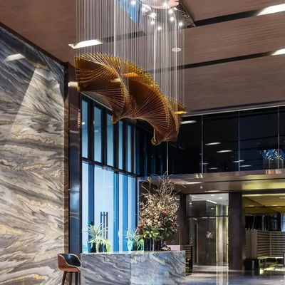 Non-standard Project Sandpan Lobby Light LED Chandelier For Luxury Tea Acrylic Lighting At Chandelier Hotel Sales Department