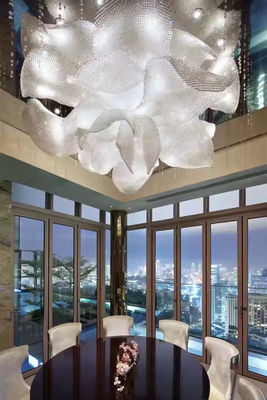 Hotel Villa Shopping Mall Duplex Building Living Room Lamp Switch Control Sand Table Crystal Beads Cloth Hall Chandelier