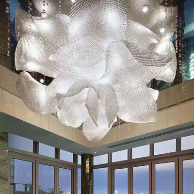 Hotel Villa Shopping Mall Duplex Building Living Room Lamp Switch Control Sand Table Crystal Beads Cloth Hall Chandelier