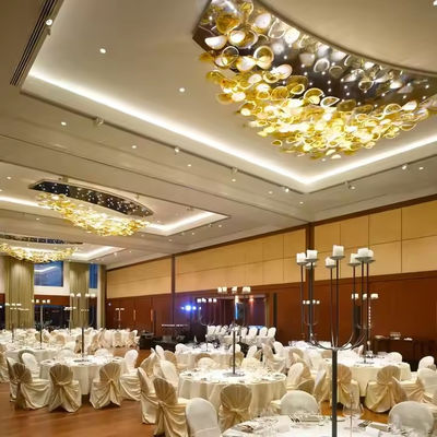 Modern Style Glass Decoration Lighting Hotel Lobby Custom Large Project Indoor LED Hand Blown Glass Art Chandelier