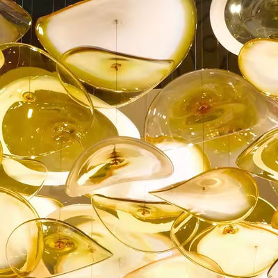 Modern Style Glass Decoration Lighting Hotel Lobby Custom Large Project Indoor LED Hand Blown Glass Art Chandelier