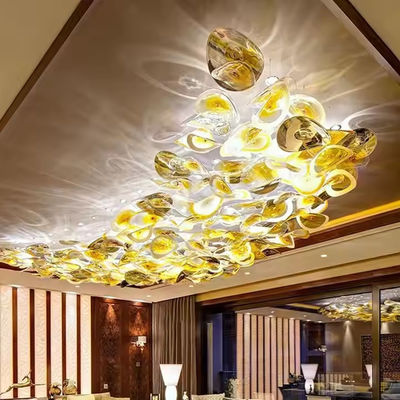 Modern Style Glass Decoration Lighting Hotel Lobby Custom Large Project Indoor LED Hand Blown Glass Art Chandelier