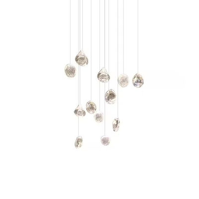Customized Hotel Lobby Villa Staircase Decoration Modern Ceiling Large Crystal Glass Suspended Chandelier