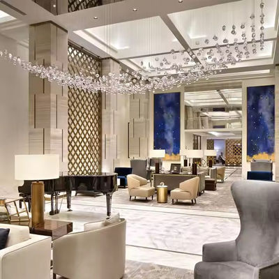 Customized Hotel Lobby Villa Staircase Decoration Modern Ceiling Large Crystal Glass Suspended Chandelier