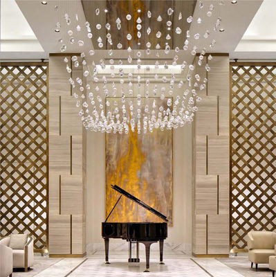 Customized Hotel Lobby Villa Staircase Decoration Modern Ceiling Large Crystal Glass Suspended Chandelier