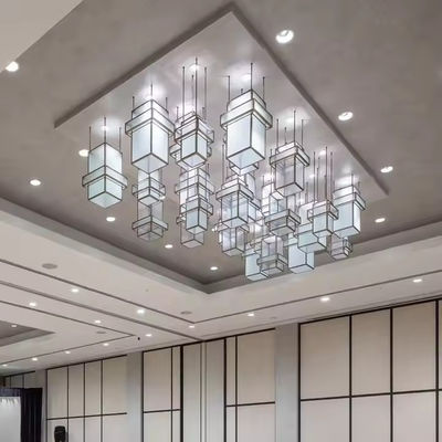 Chinese Style Modern Hotel Shopping Mall Lobby Banquet Hall Decorative Lighting Fixtures With Aluminum Body Material