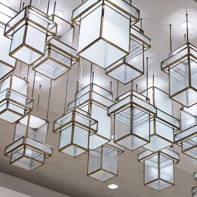 Chinese Style Modern Hotel Shopping Mall Lobby Banquet Hall Decorative Lighting Fixtures With Aluminum Body Material