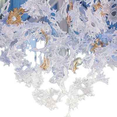 Non-Standard Project Custom Double Hole Glass Maple Leaf Hanging Decoration Hotel Department Hall Large Soft Decoration Art Lighting