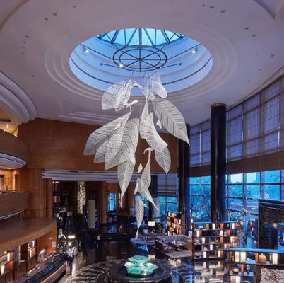 Hotel Lobby Restaurant Meeting Room Club Villa Department Art Decor Crystal Leaf Chandelier Lifespan 30000 Hours
