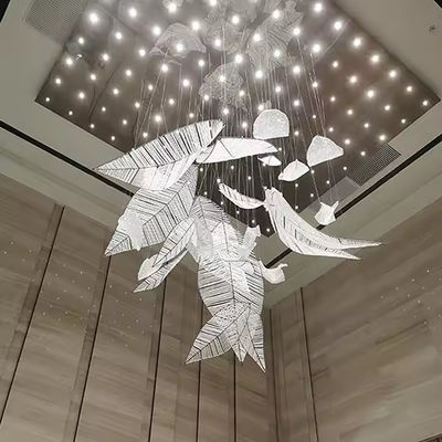 Hotel Lobby Restaurant Meeting Room Club Villa Department Art Decor Crystal Leaf Chandelier Lifespan 30000 Hours