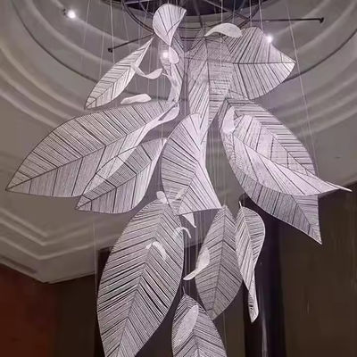 Hotel Lobby Restaurant Meeting Room Club Villa Department Art Decor Crystal Leaf Chandelier Lifespan 30000 Hours