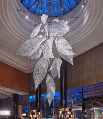 Hotel Lobby Restaurant Meeting Room Club Villa Department Art Decor Crystal Leaf Chandelier Lifespan 30000 Hours