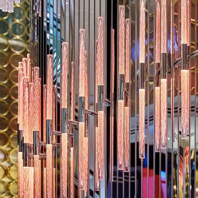 High Ceiling Hotel Lobby Modern Crystal Chandelier With Glass Shade And AC 165-265V Input Voltage