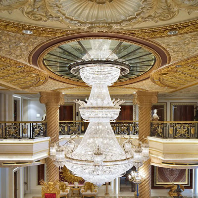 Customized Large Hotel Project French Golden Empire Crystal Chandelier