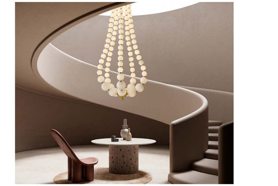 Restaurant Tea Room Ceiling Lamp Modern Simple Style Acrylic Glass Ball Chandelier