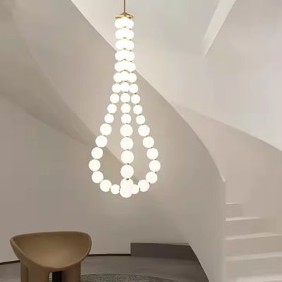 Restaurant Tea Room Ceiling Lamp Modern Simple Style Acrylic Glass Ball Chandelier