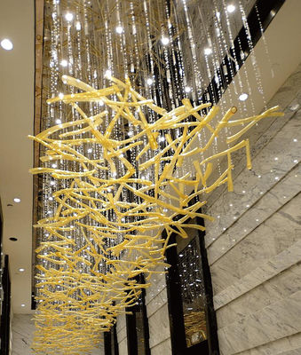 Villa KTV Hotel Lobby Chandelier With Unique Irregular Shape And Remote Control