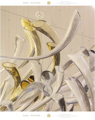 Villa KTV Hotel Lobby Chandelier With Unique Irregular Shape And Remote Control