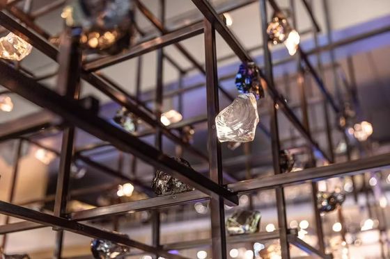 Matrix Cube Art Hardware Lamp Crystal Villa Club Crystal Lamp Banquet Hall Lamps High-End Post-Modern Crystal Lamp Customization