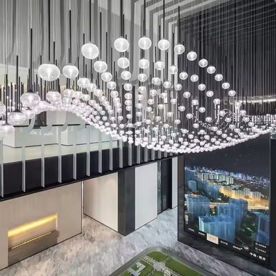 Custom Project Large Indoor Decoration Villa Commercial Mall Hall Hotel Acrylic Led Chandelier