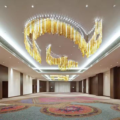 Switch Control Modern Stainless Steel LED Chandelier For Indoor Decor Warm White Ceiling Hanging Professional LED Glass