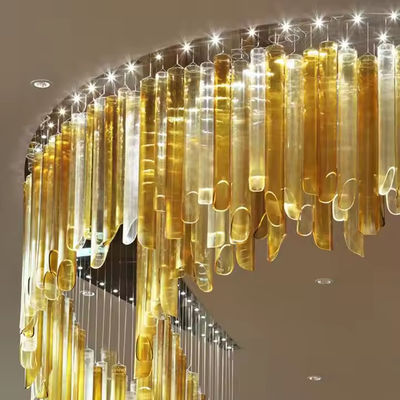 Switch Control Modern Stainless Steel LED Chandelier For Indoor Decor Warm White Ceiling Hanging Professional LED Glass