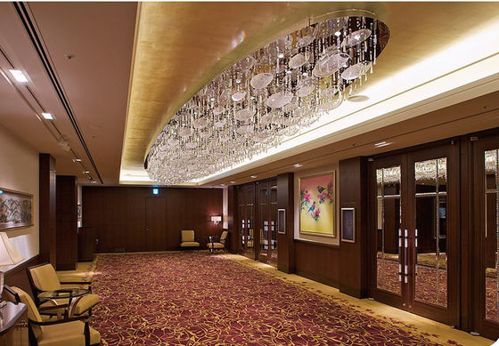 Customized Oval Crystal Chain Glass Villa Hotel Lobby Chandelier Large Hotel Project Crystal Lamp Department Sand Table Club Hall Glass Creative Lobby Project Lighting