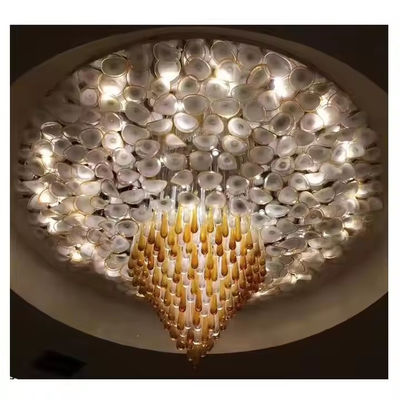 Post-Modern Style Custom Chandelier Hotel Lobby Business Center Large Crystal Luxury Round Water Drop Pendant LED Ceiling Light