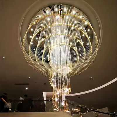 Hotel Wedding Contemporary Indoor Decoration Modern LED Ceiling Hanging Light Villa Hotel Staircase Luxury Crystal Chandelier
