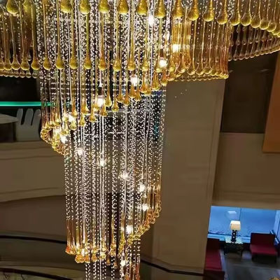 Hotel Wedding Contemporary Indoor Decoration Modern LED Ceiling Hanging Light Villa Hotel Staircase Luxury Crystal Chandelier