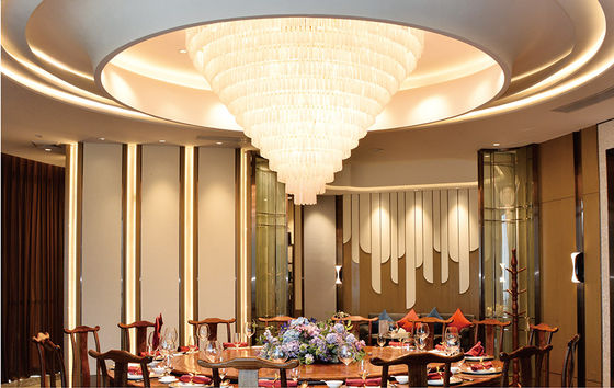 Modern Luxury Round Rock Crystal Chandelier for Living Room Villa Hotel Ceiling Decorative Lighting