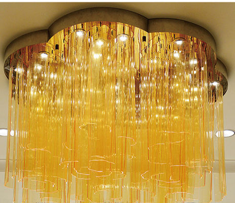 Color Wedding Crystal Lamps Non-Standard Engineering Lamps Customized Six Petals Flower Shaped Large Hotel Dining Room Ceiling Light