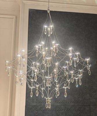 Steel Wire Net Star LED Chandelier Luxury Starry Sky Modern Creative Glowworm Round Nordic Chandelier