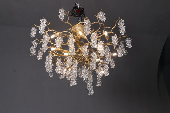 Grape Vine Home Decoration Chandelier Homestay Hall Custom Handmade Glass Plate Modern Retro Style Branch Creative