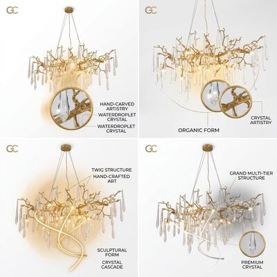 Grand Foyer Cascade Crystal Chandelier Multi Tier Ceiling Fixture Stunning For High Ceiling Atrium Hotel Entrance