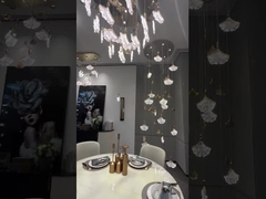 Kunstglas Moderne Leuchter aus Edelstahl