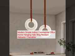 Moderne Einfache Innenwerbung Büro Zuhause Hängender Halo Ring Anhänger Alabaster Kronleuchter
