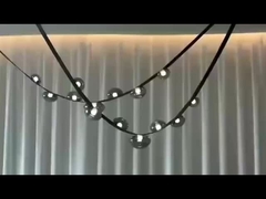 Hotel Lobby Schwarzer Kronleuchter Villa Dekoration Design Leder Pendant Lampe für Wohnzimmer