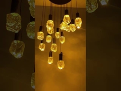 Hotel Dekoration Kristalltreppe Anhänger Licht mit transparenten Kugel und Kristall Körper