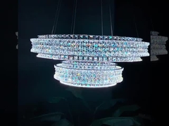 Modernes 100cm Rundschreiben Ring Chandelier Indoor Gold Iron/kupfernes/Crystal Chandelier