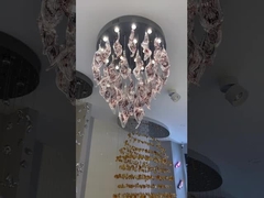Nicht-Standard-Projekt Custom Doppellochglas Ahornblatt hängende Dekoration Hotel Verkaufsabteilung H