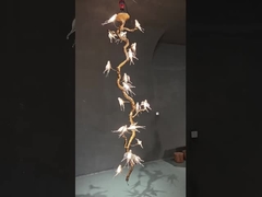 Lotusblatt Glas Anhänger Acryl-Kronleuchter für kreative Restaurant Dekorative Kunst Luft Dekoration