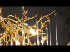 Neue Luxus-Kristall-Kronleuchter mit Kupferzweig-Beleuchtung 2025 Wohnzimmer Esszimmer